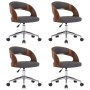 Swivel dining chairs 4 pcs curved wood and gray fabric by , dining chairs - Ref: Foro24-3054921, Price: 514,55 €, Discount: %