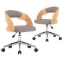 Swivel dining chairs 2 pcs curved wood gray taupe fabric by , dining chairs - Ref: Foro24-3054923, Price: 252,21 €, Discount: %