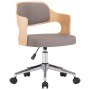 Swivel office chair in bentwood and taupe gray fabric by , Office chairs - Ref: Foro24-3054853, Price: 135,44 €, Discount: %