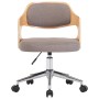 Swivel office chair in bentwood and taupe gray fabric by , Office chairs - Ref: Foro24-3054853, Price: 135,44 €, Discount: %