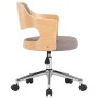 Swivel office chair in bentwood and taupe gray fabric by , Office chairs - Ref: Foro24-3054853, Price: 135,44 €, Discount: %