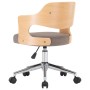 Swivel office chair in bentwood and taupe gray fabric by , Office chairs - Ref: Foro24-3054853, Price: 135,44 €, Discount: %