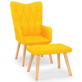 Silla de relajación taburete tela amarillo de , Sillones - Ref: Foro24-327541, Precio: 116,26 €, Descuento: %