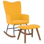 Silla mecedora con reposapiés tela amarillo mostaza de , Mecedoras - Ref: Foro24-327761, Precio: 128,41 €, Descuento: %