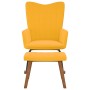 Silla mecedora con reposapiés tela amarillo mostaza de , Mecedoras - Ref: Foro24-327761, Precio: 128,41 €, Descuento: %