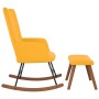 Silla mecedora con reposapiés tela amarillo mostaza de , Mecedoras - Ref: Foro24-327761, Precio: 128,41 €, Descuento: %