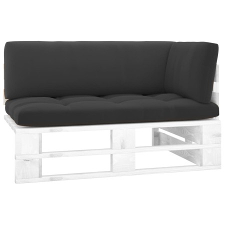 Eckgartensofa aus weiß imprägnierten Kiefernholzpaletten von , Modulare Sofas für den Außenbereich - Ref: Foro24-3066572, Pre...