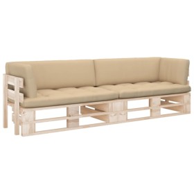 2-Sitzer-Palettensofa mit Kissen aus imprägniertem Kiefernholz von , Gartensets - Ref: Foro24-3066676, Preis: 241,99 €, Rabat...