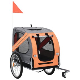 Remolque de bicicleta para mascotas naranja y gris de vidaXL, Cochecitos para mascotas - Ref: Foro24-91764, Precio: 163,99 €,...