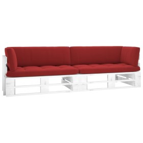 2-seater pallet sofa with white impregnated pine wood cushions by , Garden sets - Ref: Foro24-3066643, Price: 237,87 €, Disco...