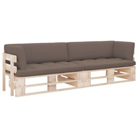 2-Sitzer-Palettensofa mit Kissen aus imprägniertem Kiefernholz von , Gartensets - Ref: Foro24-3066681, Preis: 253,99 €, Rabat...