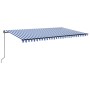 Toldo manual retráctil con LED azul y blanco 500x350 cm de , Toldos - Ref: Foro24-3069221, Precio: 523,28 €, Descuento: %