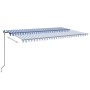 Retractable manual awning with blue and white LED lights 500x350 cm by , Awnings - Ref: Foro24-3069221, Price: 523,28 €, Disc...