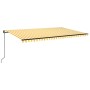 Manual retractable awning with yellow and white LED light 500x350 cm by , Awnings - Ref: Foro24-3069223, Price: 524,97 €, Dis...