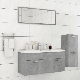 Juego de muebles de baño madera de ingeniería gris hormigón de , Muebles de baño - Ref: Foro24-3071211, Precio: 330,25 €, Des...