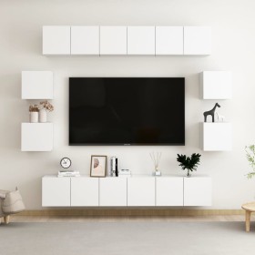 White Engineered Wood 10-Piece TV Cabinet Set by , TV Furniture - Ref: Foro24-3074458, Price: 269,99 €, Discount: %