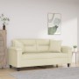 2-Sitzer-Sofa mit cremefarbenen Kunstlederkissen 140 cm von , Sofas - Ref: Foro24-3200989, Preis: 273,16 €, Rabatt: %