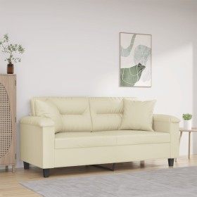 2-seater sofa with cream-colored synthetic leather cushions 140 cm by , Sofas - Ref: Foro24-3200989, Price: 273,16 €, Discoun...