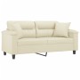 2-Sitzer-Sofa mit cremefarbenen Kunstlederkissen 140 cm von , Sofas - Ref: Foro24-3200989, Preis: 273,16 €, Rabatt: %