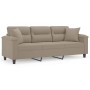 3-seater sofa with taupe gray microfiber fabric cushions 180 cm by , Sofas - Ref: Foro24-3200977, Price: 328,99 €, Discount: %