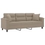 3-seater sofa with taupe gray microfiber fabric cushions 180 cm by , Sofas - Ref: Foro24-3200977, Price: 328,99 €, Discount: %