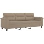 3-seater sofa with taupe gray microfiber fabric cushions 180 cm by , Sofas - Ref: Foro24-3200977, Price: 328,99 €, Discount: %