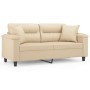 2-seater sofa with cream microfiber fabric cushions 140 cm by , Sofas - Ref: Foro24-3200975, Price: 270,05 €, Discount: %