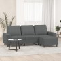 3-seater sofa with stool in dark gray fabric 180 cm by , Sofas - Ref: Foro24-3201152, Price: 379,35 €, Discount: %