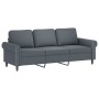 Sofá de 3 plazas con taburete de terciopelo gris oscuro 180 cm de , Sofás - Ref: Foro24-3201216, Precio: 409,06 €, Descuento: %