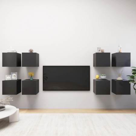 Muebles de pared para TV 8 uds gris 30,5x30x30 cm de , Muebles TV - Ref: Foro24-3078949, Precio: 153,99 €, Descuento: %