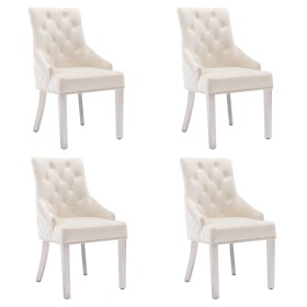 Dining chairs 4 units of cream velvet by , dining chairs - Ref: Foro24-3080232, Price: 677,33 €, Discount: %