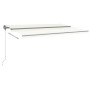 Toldo retráctil manual con luz LED crema 500x350 cm de , Toldos - Ref: Foro24-3069862, Precio: 625,21 €, Descuento: %