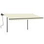 Manual retractable awning with cream LED light 5x3.5 m by , Awnings - Ref: Foro24-3070262, Price: 719,02 €, Discount: %