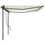 Manual retractable awning with cream LED light 5x3.5 m by , Awnings - Ref: Foro24-3070262, Price: 719,02 €, Discount: %