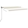 Toldo manual retráctil con luz LED crema 5x3,5 m de , Toldos - Ref: Foro24-3070262, Precio: 719,02 €, Descuento: %