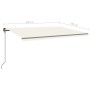 Manual retractable awning with cream LED light 5x3.5 m by , Awnings - Ref: Foro24-3070262, Price: 719,02 €, Discount: %