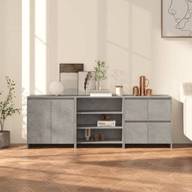 Concrete Gray Manufactured Wood 3-Piece Sideboard by , Sideboards - Ref: Foro24-3098076, Price: 203,99 €, Discount: %