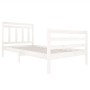 Estructura de cama madera maciza blanca 100x200 cm de , Camas y somieres - Ref: Foro24-3100645, Precio: 132,31 €, Descuento: %