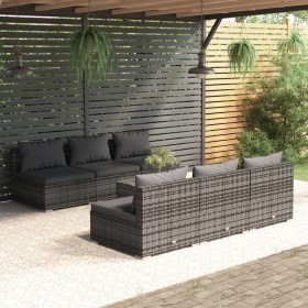 7-piece garden sofa set and gray synthetic rattan cushions by , Garden sets - Ref: Foro24-3101461, Price: 949,95 €, Discount: %