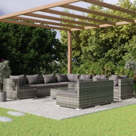 10-teiliges Gartenmöbel-Set und graue synthetische Rattankissen von , Gartensets - Ref: Foro24-3102429, Preis: 1,00 €, Rabatt: %