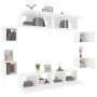 TV furniture set 8 pieces white plywood by , TV Furniture - Ref: Foro24-3114214, Price: 232,99 €, Discount: %