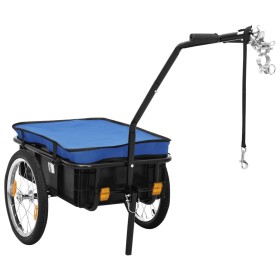 Bicycle trailer/handcart blue steel 155x60x83 cm by vidaXL, Bicycle trailers - Ref: Foro24-91772, Price: 136,29 €, Discount: %