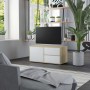 Mueble para TV madera contrachapada blanco y roble 80x34x36 cm de , Muebles TV - Ref: Foro24-801855, Precio: 50,67 €, Descuen...