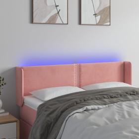 Pink velvet headboard with LED 147x16x78/88 cm by , Headboards and footboards - Ref: Foro24-3123149, Price: 68,30 €, Discount: %