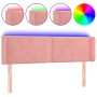 Pink velvet headboard with LED 147x16x78/88 cm by , Headboards and footboards - Ref: Foro24-3123149, Price: 78,99 €, Discount: %