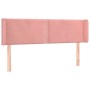 Pink velvet headboard with LED 147x16x78/88 cm by , Headboards and footboards - Ref: Foro24-3123149, Price: 78,99 €, Discount: %