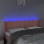 Pink velvet headboard with LED 147x16x78/88 cm by , Headboards and footboards - Ref: Foro24-3123149, Price: 78,99 €, Discount: %