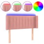 Pink velvet headboard with LED 83x16x78/88 cm by , Headboards and footboards - Ref: Foro24-3123509, Price: 53,99 €, Discount: %