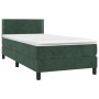 Cama box spring colchón y LED terciopelo verde oscuro 90x190 cm de , Camas y somieres - Ref: Foro24-3134318, Precio: 313,78 €...