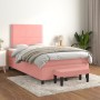 Box spring bed with pink velvet mattress 120x200 cm by , Beds and slatted bases - Ref: Foro24-3137778, Price: 464,74 €, Disco...